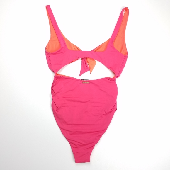 Stella McCartney Tie Front Pink One Piece Swimsuit - Picture 7 of 10